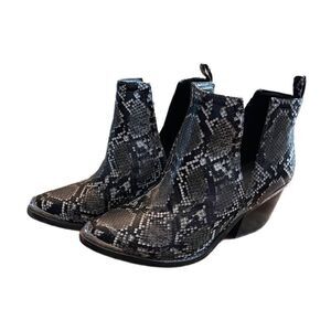 Jeffrey Campbell Cromwell Black Snake Ankle Boot